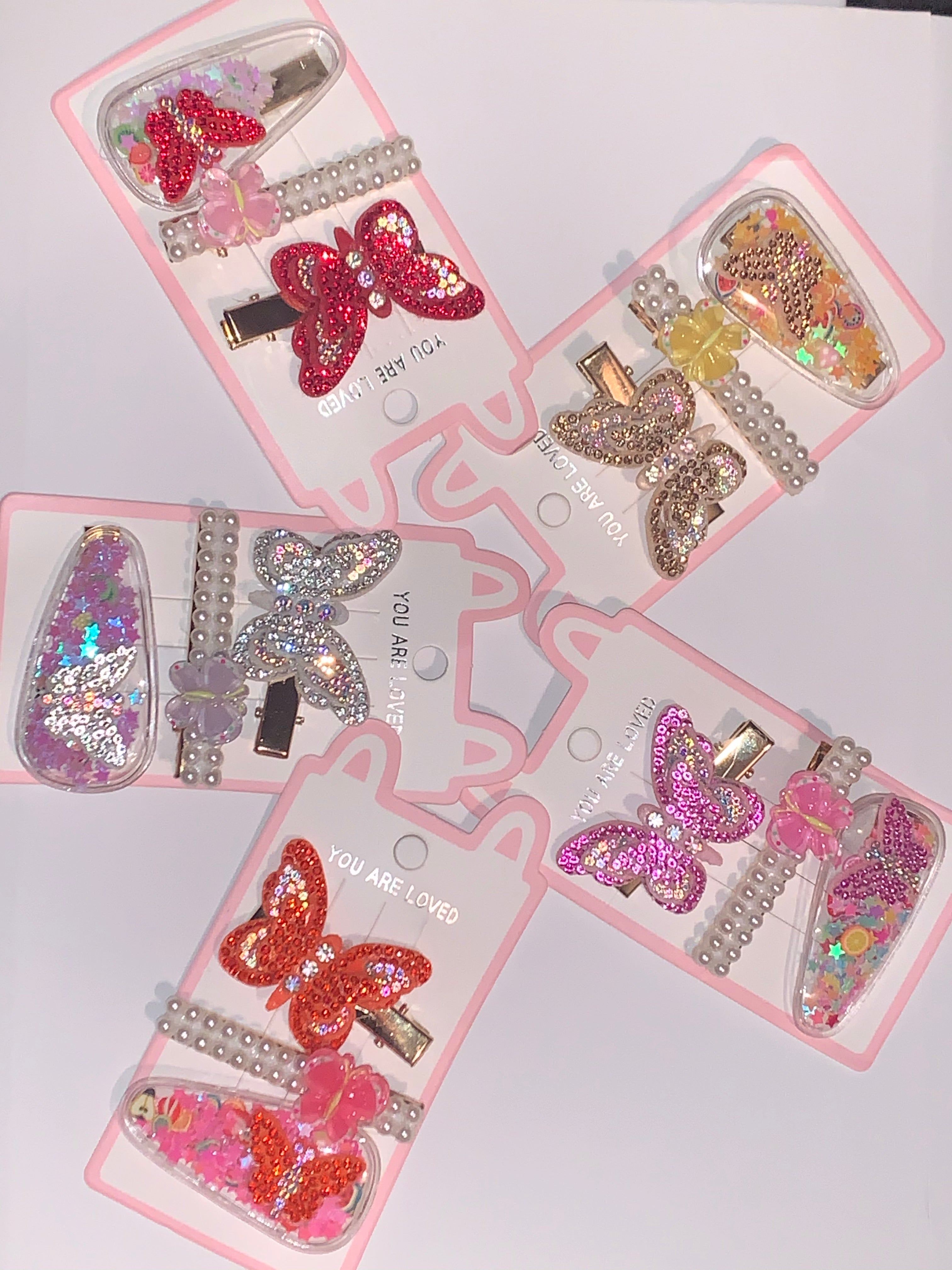 Butterfly hair bow clips